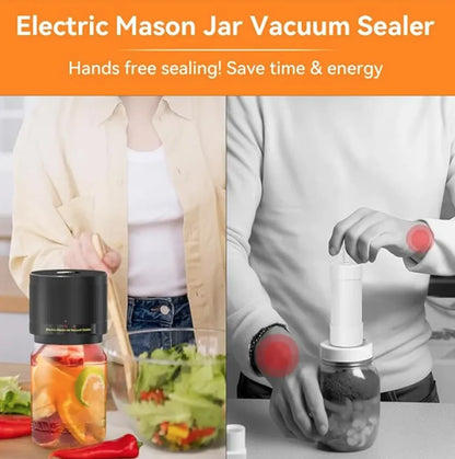 Electric Mason Jar Vacuum Sealer Kit for Regular & Wide Mouth Mason Jars with Auto Shut Off